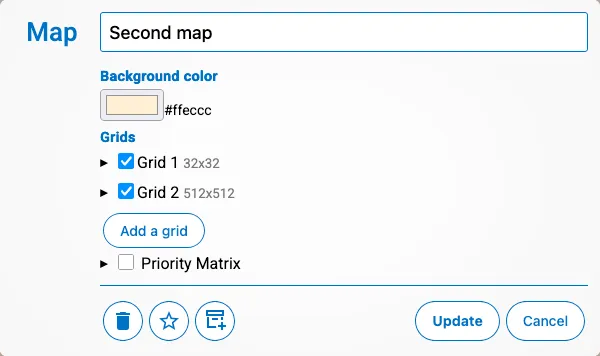 Screenshot of editing a map