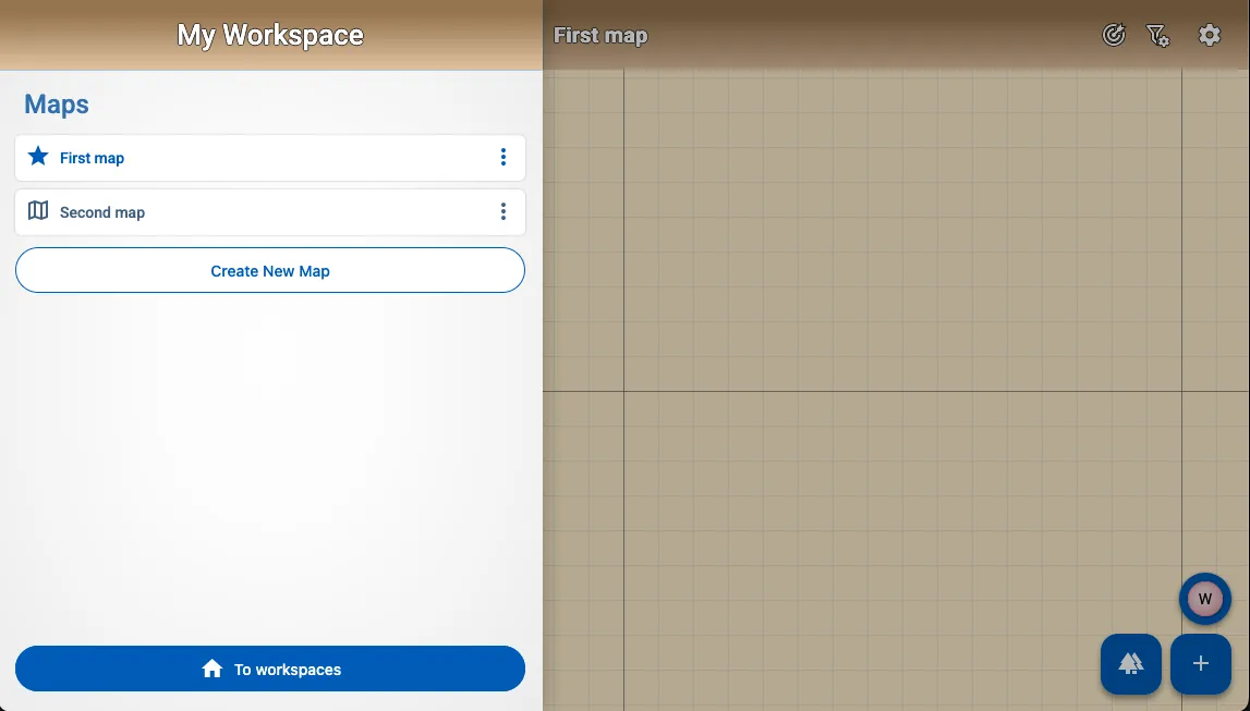 Screenshot of the app with sidebar open