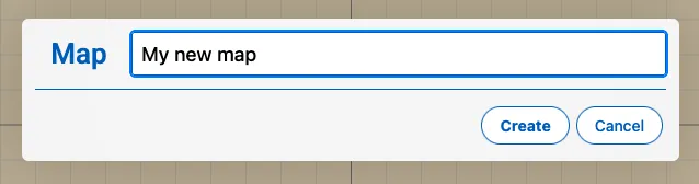 screenshot of the new map dialog