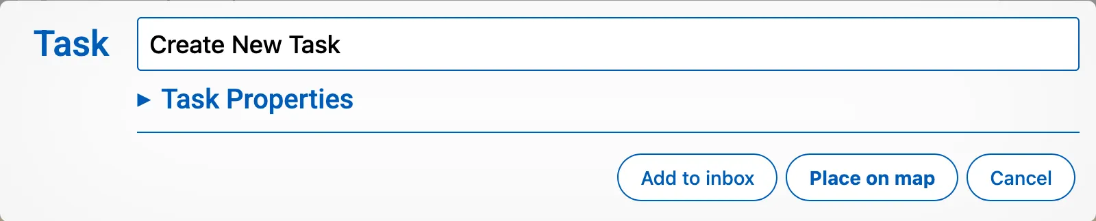 New task dialog
